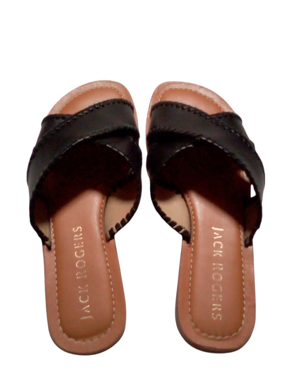 Jack Rogers Sloane X Band Slide Sandal Black Size 6.5 Pre-owned No Box